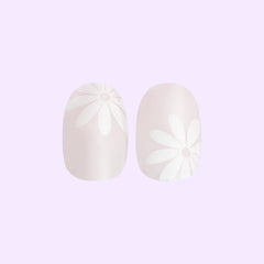 Chrome Daisy Pop - Press-On | Short | Round