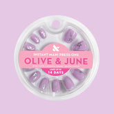 Lavender Iridescent Stars - Press-On | Extra Short | Round