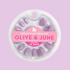 Lavender Iridescent Stars - Press-On | Extra Short | Round