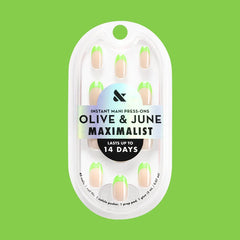 Lime Chrome French - Press-On | Short | Round