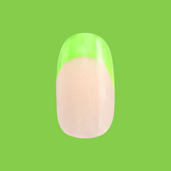 Lime Chrome French - Press-On | Short | Round