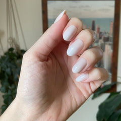 Pure White Syrup Gradient - Press-On | Medium | Oval