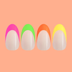Thick Rainbow French Mixed Pack - Press-On | Medium | Oval